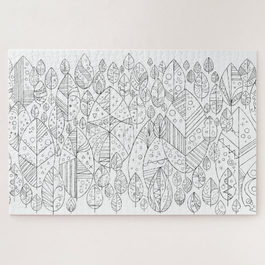 すくっと立つ。〜葉っぱ〜塗り絵 ジグソーパズル (横)