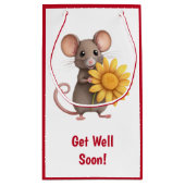 すぐにおもしろいネズミと黄色い花を得る スモールペーパーバッグ (裏面)