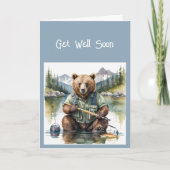 すぐにおもしろい漁師が動物のユーモアを持って元気になる シーズンカード (正面)