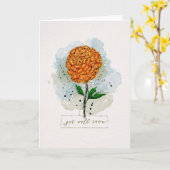 すぐにオレンジ色の水色の花カードを取得 カード (黄色い花)