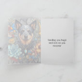 すぐにカードを取得するオーストラリア牛の犬の抱擁と愛 カード (内部)