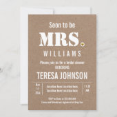 すぐにクラフト夫人の紙結婚のブライダルシャワー 招待状 (正面)
