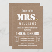 すぐにクラフト夫人の紙結婚のブライダルシャワー 招待状 (正面/裏面)