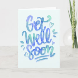 すぐにグラデーションブルー書道を得る カード