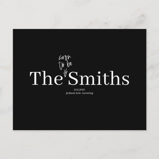 すぐにスミス結婚式になる日付を保存 案内ポストカード (正面)