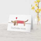 すぐにダックスシュント愛好家の良い犬に落ちた取得 カード (黄色い花)