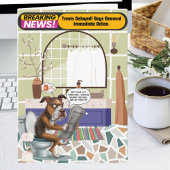 すぐにトイレに座った不機嫌感じな犬が良い カード