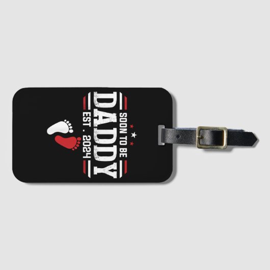 すぐにパパになる2024新しいパパ2024初めてのパパ ラゲッジタグ (正面横)