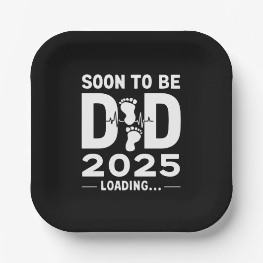 すぐにパパEst 2025新しいパパになる ペーパープレート (正面)