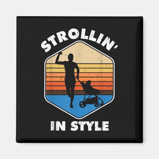 すぐにパパStrollin'スタイル父おもしろいで マグネット (正面)