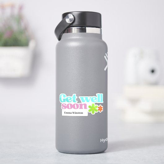 すぐにパーソナライズされたメッセージフローラ白 シール (HydroFlask)