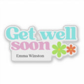 すぐにパーソナライズされたメッセージフローラ白 シール (正面)