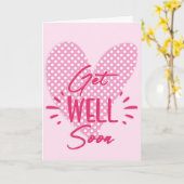 すぐにピンクのハートあいさつ点々のあるを受け取る カード (黄色い花)