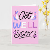 すぐにピンクのモダンタイポグラフィ挨拶 カード (黄色い花)