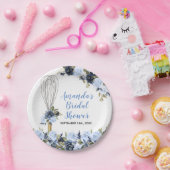 すぐにブライダルシャワー海軍遠くにの花を泡立てる ペーパープレート (パーティー)