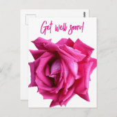 すぐにホットピンクかわいらしのバラモダンフローラ ポストカード (正面/裏面)