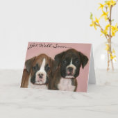 すぐにボクサーの子犬のグリーティングカードを取得 カード (黄色い花)