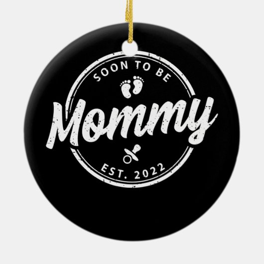 すぐにママになる2022新しいママ妊娠する セラミックオーナメント (裏面)
