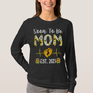 すぐにママになる2023ひまわり新しいママ Tシャツ