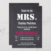 すぐにミセス・タイポグラフィ結婚のブライダルシャワー 招待状 (正面/裏面)