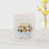 すぐにメディカルマスクブーケが良くなる カード (黄色い花)