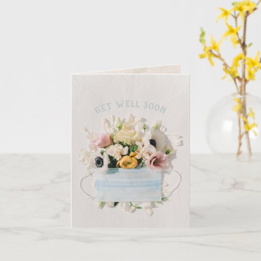 すぐにメディカルマスクブーケが良くなる カード (黄色い花)