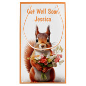 すぐにリスのかわいい名前を付けパーソナライズされたる スモールペーパーバッグ (裏面)