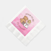 すぐにリルになる女性のカーボーイ |女の子の赤ちゃんシャワー 縁ありランチョンナプキン (角)