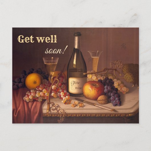 すぐにヴィンテージワイン絵画の葉書を入手 ポストカード (正面)