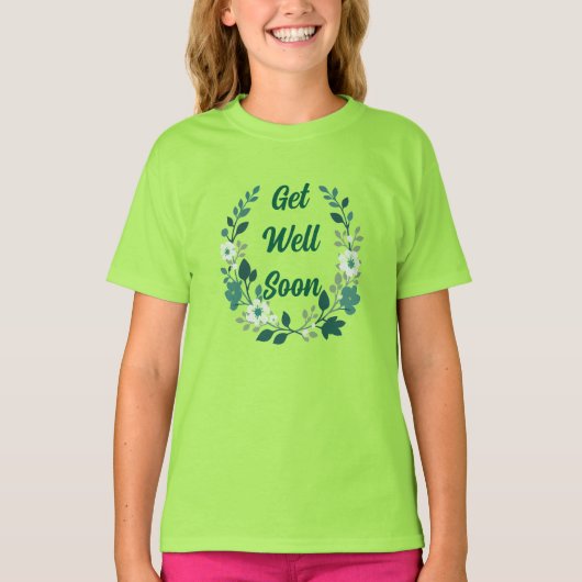 すぐに元気になってね フラワー リースTシャツ Tシャツ (正面)