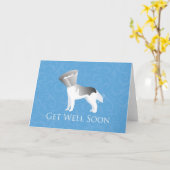 すぐに元気になる – シベリアのハスキー男性 カード (黄色い花)