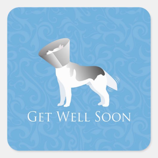 すぐに元気になる – シベリアのハスキー男性 スクエアシール (正面)