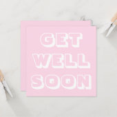 すぐに元気を出せ薄桃白モダンはっきりした カード (正面/裏面インサイチュ)