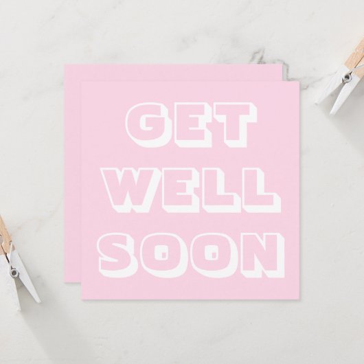 すぐに元気を出せ薄桃白モダンはっきりした カード (正面/裏面インサイチュ)