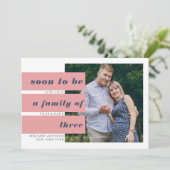 すぐに写真になる文字ブロック海軍ピンク妊娠 案内状 (スタンド正面)