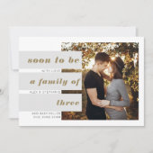 すぐに写真の文字ブロックの重なり妊娠 案内状 (正面)