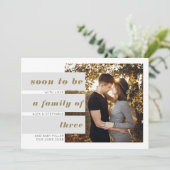 すぐに写真の文字ブロックの重なり妊娠 案内状 (スタンド正面)