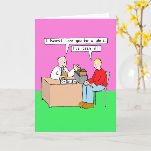 すぐに医者のオフィスでユーモアを解く カード (黄色い花)