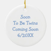 すぐに双子来の発表になる セラミックオーナメント (裏面)