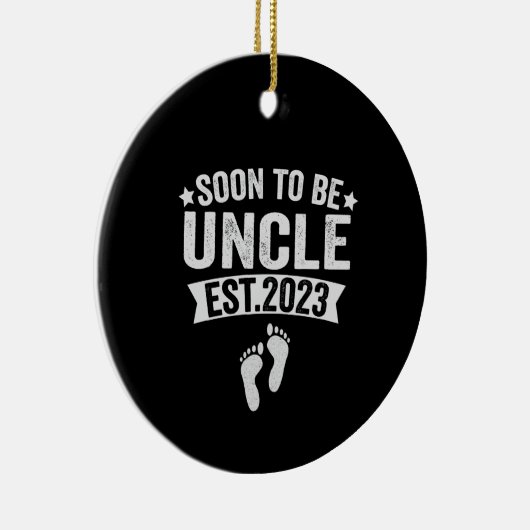すぐに叔父になる2023新しいおもしろいベビーギフト セラミックオーナメント (右)