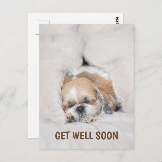 すぐに可愛い子犬しはつ眠りカードを取得 ポストカード (正面/裏面)