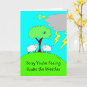 すぐに可愛い漫画の羊が元気になる カード (黄色い花)