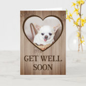 すぐに可愛い犬チワワのバスケットハート木材 カード (黄色い花)