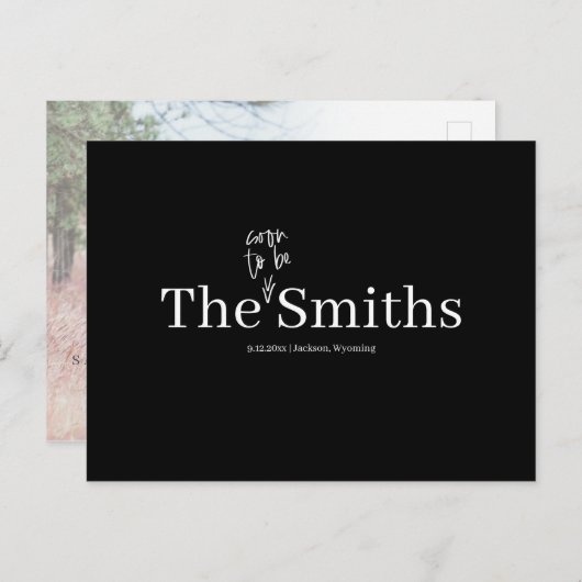 すぐに名前になる結婚式の日付を保存 案内ポストカード (正面/裏面)