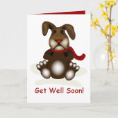 すぐに回復するバニー・グリーティングカード カード (黄色い花)