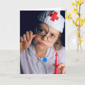 すぐに回復小さな女の子ナースオーバーサイズカード カード (黄色い花)