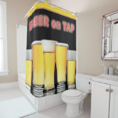 すぐに役立つネオンサインビールが付いているビールのガラス シャワーカーテン (インサイチュ)