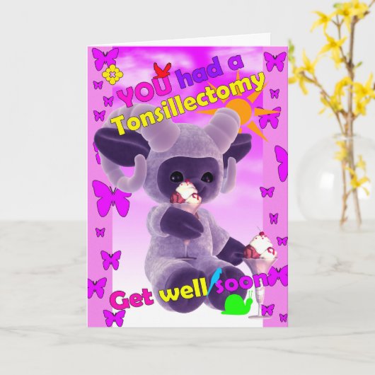 すぐに扁桃切除術を受けた カード (黄色い花)