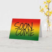 すぐに来られる-ジャマイカの方言 カード (黄色い花)