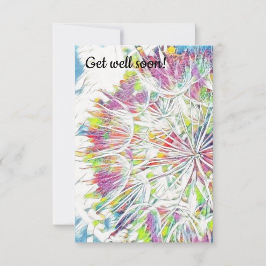 すぐに水の色のフラットグリーティングカードを取得 サンキューカード (正面)